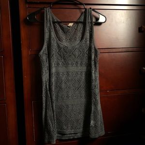 Grey Crochet Style Tank Top